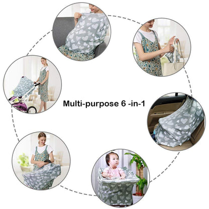 Nursing Cover Breastfeeding Scarf - Baby Car Seat Covers, Infant Stroller Cover, Carseat Canopy for Girls and Boys