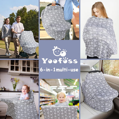 Nursing Cover Breastfeeding Scarf - Baby Car Seat Covers, Infant Stroller Cover, Carseat Canopy for Girls and Boys