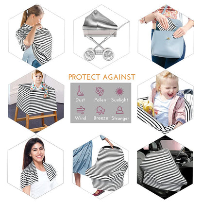 Nursing Cover Breastfeeding Scarf - Baby Car Seat Covers, Infant Stroller Cover, Carseat Canopy for Girls and Boys