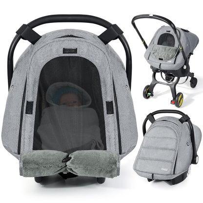 Orzbow Winter Car Seat Cover Baby - Waterproof Carseat Canopy, Light Grey