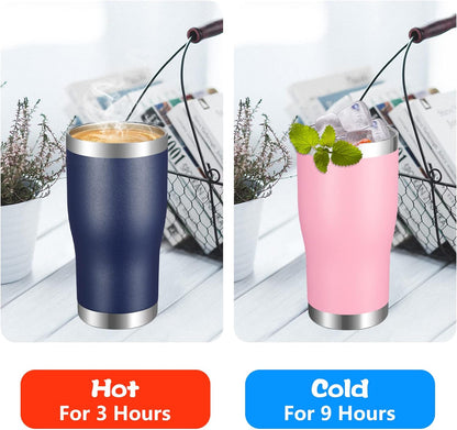 20oz Tumbler Stainless Steel Tumbler Cup with Lid And Straw Vacuum Insulated Double Wall Travel Coffee Mug(Pink 1 Pack)