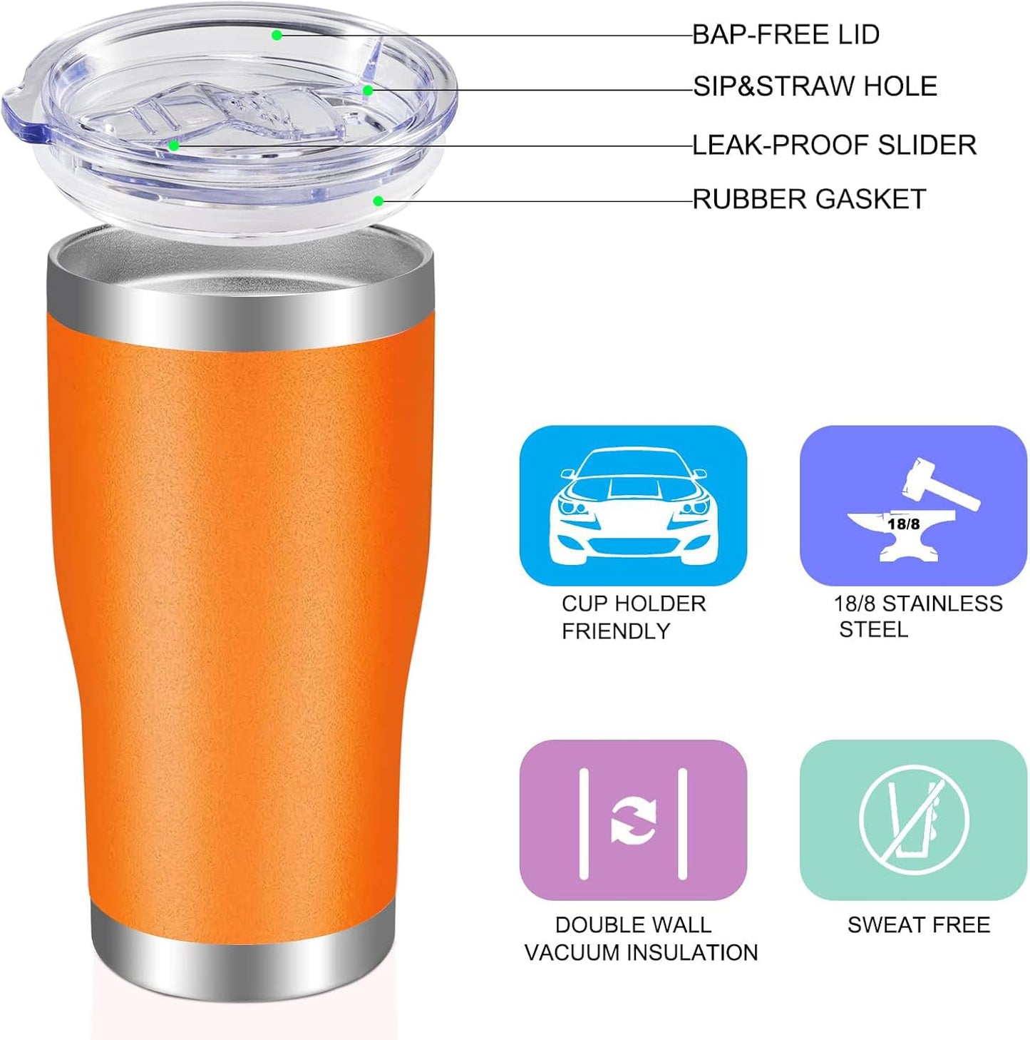 20oz Tumbler Stainless Steel Tumbler Cup with Lid And Straw Vacuum Insulated Double Wall Travel Coffee Mug(Pink 1 Pack)
