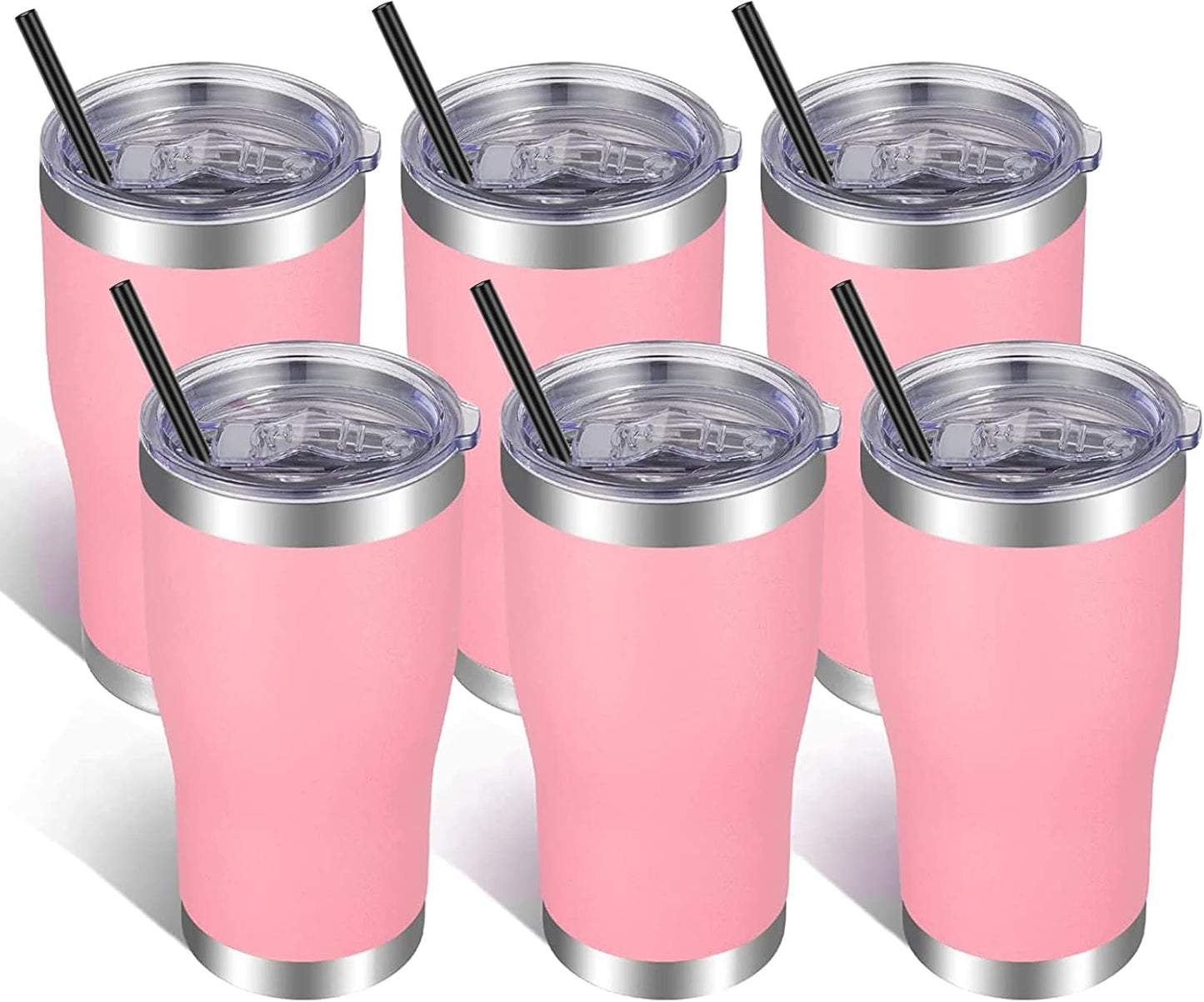 20oz Tumbler Stainless Steel Tumbler Cup with Lid And Straw Vacuum Insulated Double Wall Travel Coffee Mug(Pink 1 Pack)