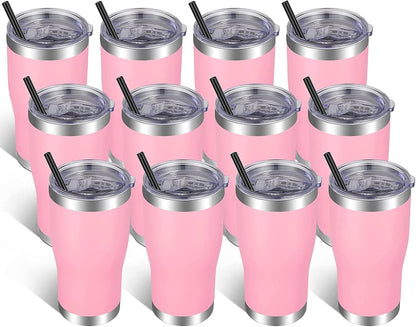 20oz Tumbler Stainless Steel Tumbler Cup with Lid And Straw Vacuum Insulated Double Wall Travel Coffee Mug(Pink 1 Pack)