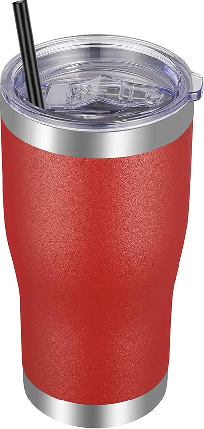 20oz Tumbler Stainless Steel Tumbler Cup with Lid And Straw Vacuum Insulated Double Wall Travel Coffee Mug(Pink 1 Pack)