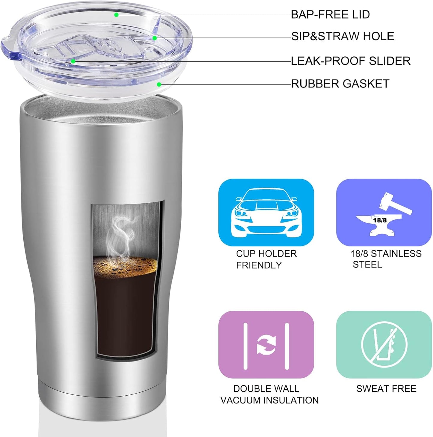 20oz Tumbler Stainless Steel Tumbler Cup with Lid And Straw Vacuum Insulated Double Wall Travel Coffee Mug(Pink 1 Pack)