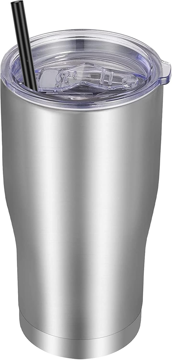 20oz Tumbler Stainless Steel Tumbler Cup with Lid And Straw Vacuum Insulated Double Wall Travel Coffee Mug(Pink 1 Pack)