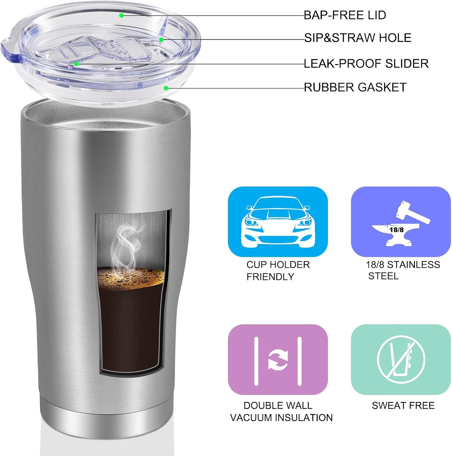 20oz Tumbler Stainless Steel Tumbler Cup with Lid And Straw Vacuum Insulated Double Wall Travel Coffee Mug(Pink 1 Pack)