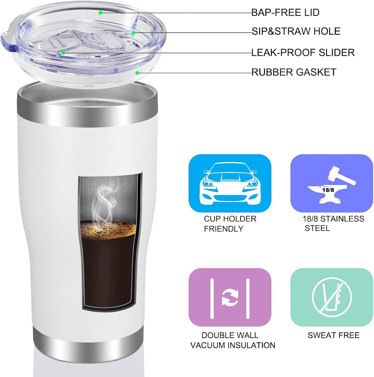 20oz Tumbler Stainless Steel Tumbler Cup with Lid And Straw Vacuum Insulated Double Wall Travel Coffee Mug(Pink 1 Pack)