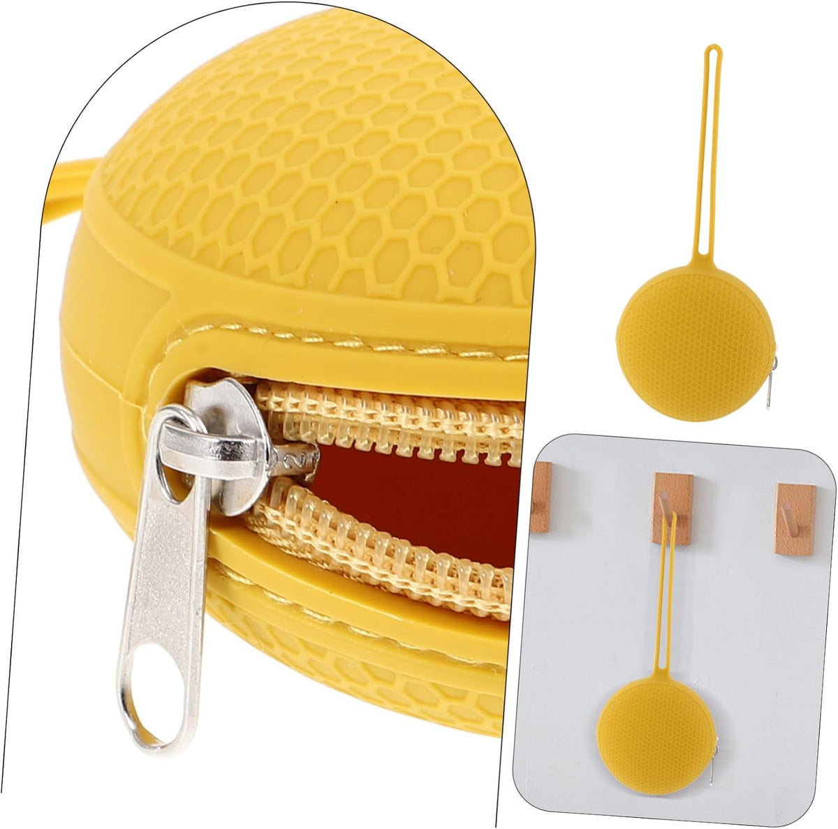 Organizer Storage Pouch Leakproof Portable Case for Cups Pacifiers Coins Durable Easy to Clean Travel Bag Honey Honeycomb