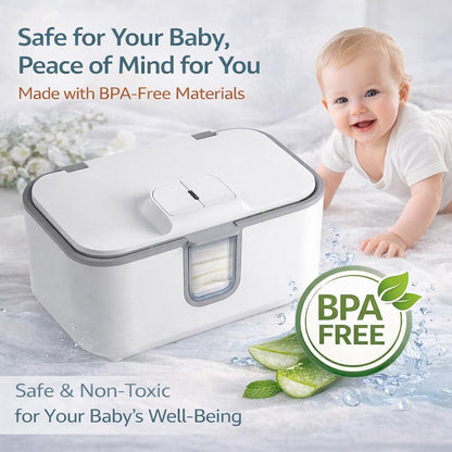 Baby Wipe Warmer, Even Heating Wet Wipes Heater with Night Light
