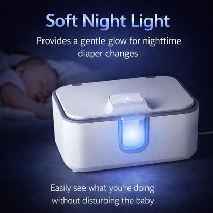 Baby Wipe Warmer, Even Heating Wet Wipes Heater with Night Light