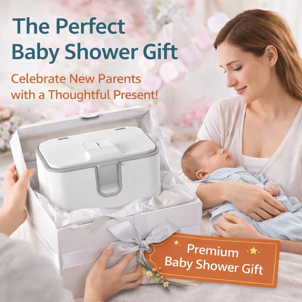Baby Wipe Warmer, Even Heating Wet Wipes Heater with Night Light