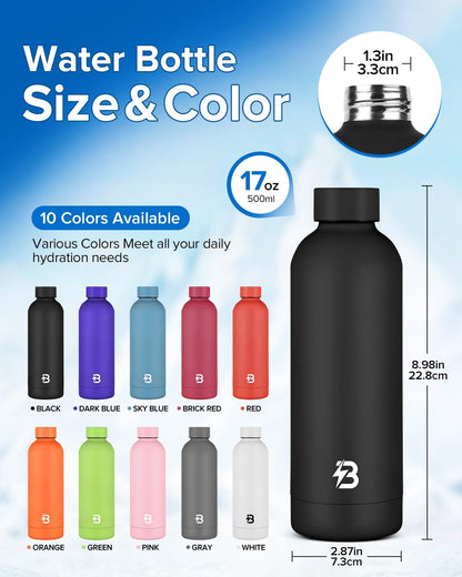 Stainless Steel Insulated Water Bottle no straw for Travel, Gym, 25oz, White