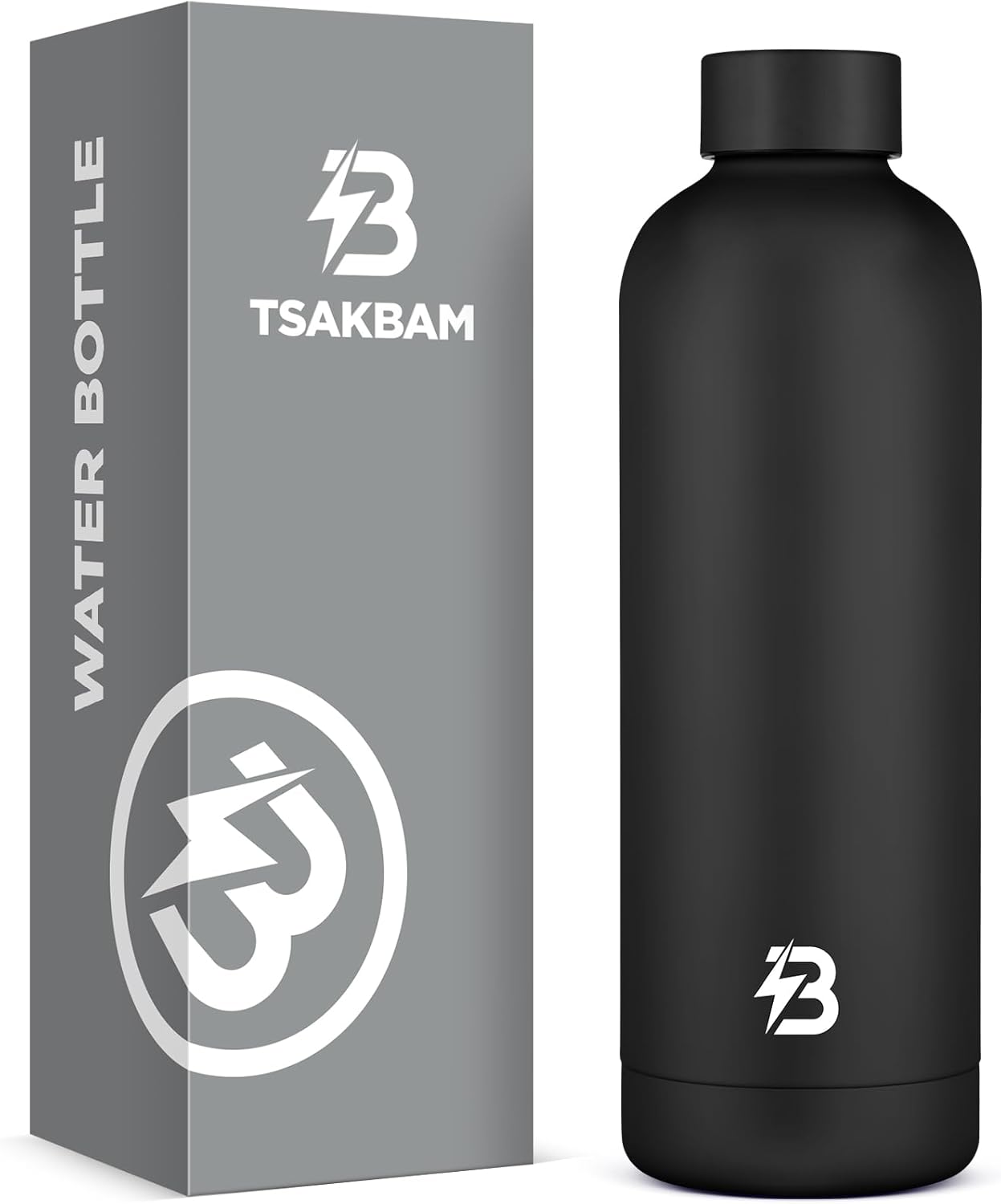 Stainless Steel Insulated Water Bottle no straw for Travel, Gym, 25oz, White