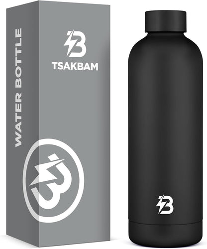 Stainless Steel Insulated Water Bottle no straw for Travel, Gym, 25oz, White