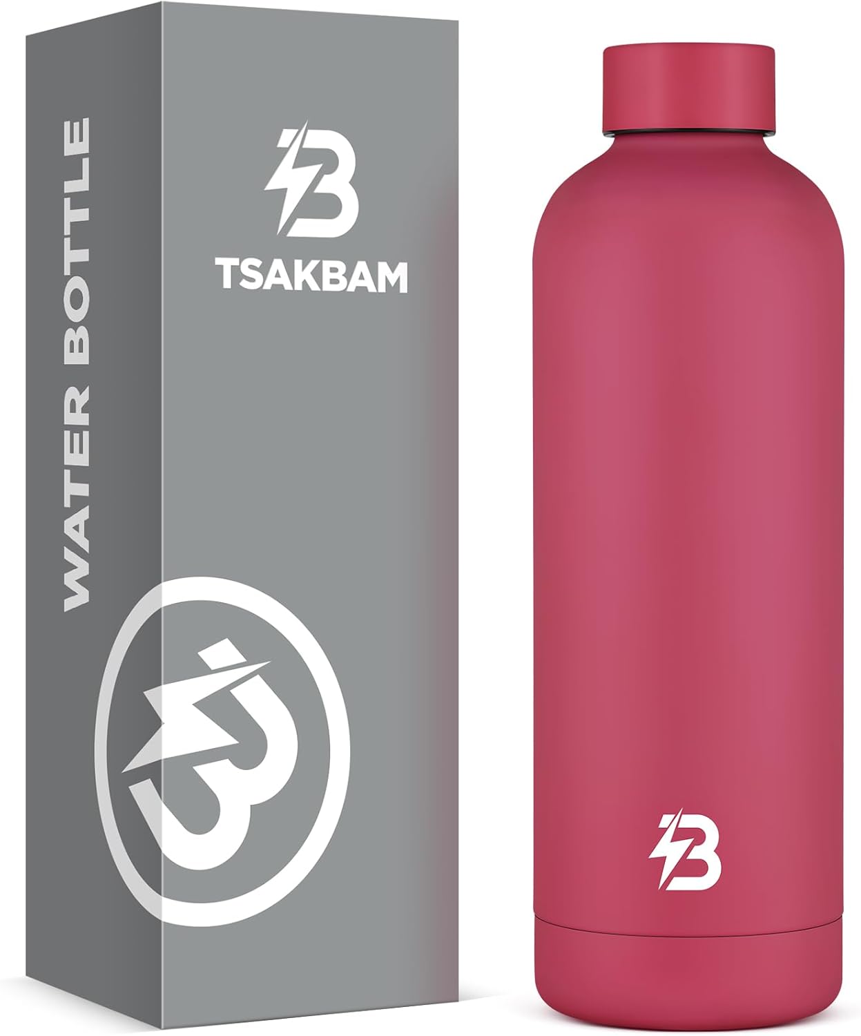 Stainless Steel Insulated Water Bottle no straw for Travel, Gym, 25oz, White