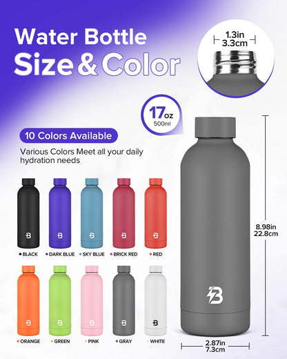 Stainless Steel Insulated Water Bottle no straw for Travel, Gym, 25oz, White