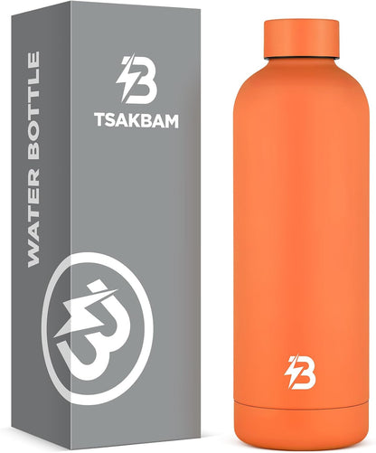Stainless Steel Insulated Water Bottle no straw for Travel, Gym, 25oz, White