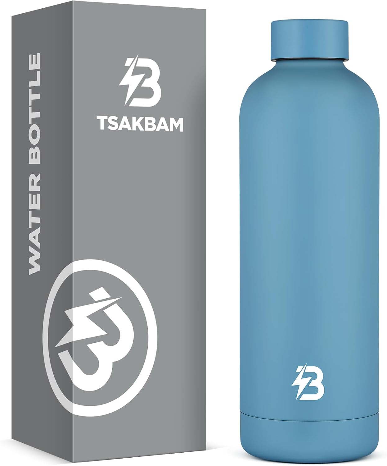 Stainless Steel Insulated Water Bottle no straw for Travel, Gym, 25oz, White
