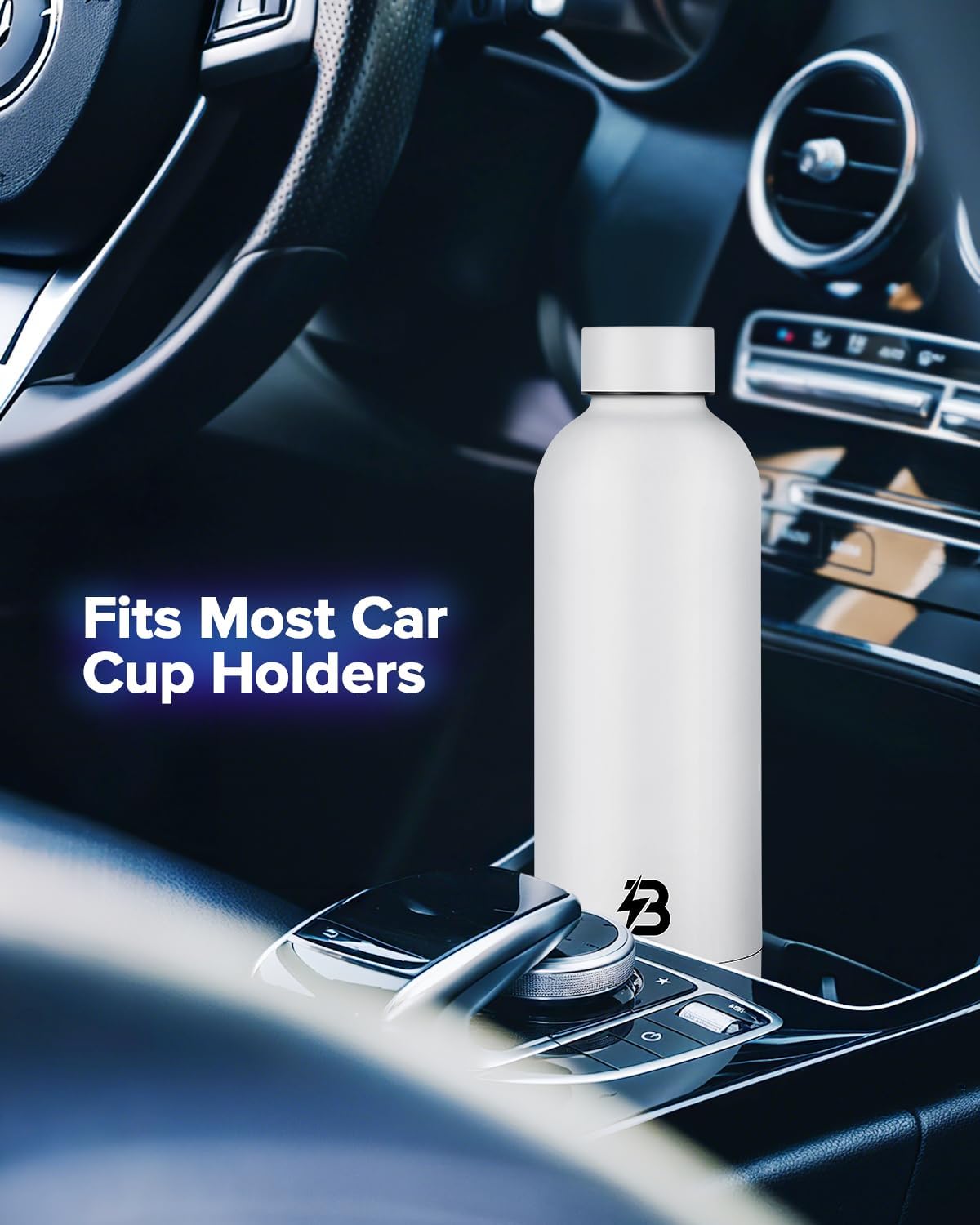Stainless Steel Insulated Water Bottle no straw for Travel, Gym, 25oz, White