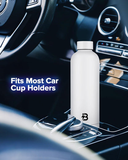 Stainless Steel Insulated Water Bottle no straw for Travel, Gym, 25oz, White