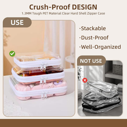 Clear Hard Shell Diaper Bag Organizer Pouches Cosmetic Bags