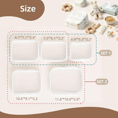 Clear Hard Shell Diaper Bag Organizer Pouches Cosmetic Bags
