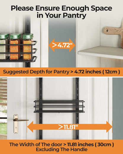 5-Tier Narrow Pantry Door Organizer,Over the Door Pantry Organizer,White
