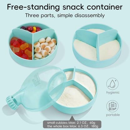 Baby Formula Dispenser Infant Milk Powder Container for Travel,Formula Dispenser Portable 6Oz Airtight Leak Proof Formula Storage Formula Dispenser on the go 2-Pack (Green)