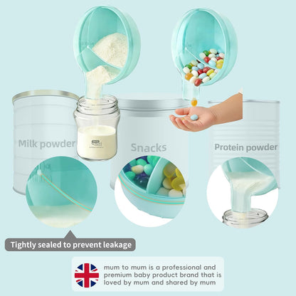 Baby Formula Dispenser Infant Milk Powder Container for Travel,Formula Dispenser Portable 6Oz Airtight Leak Proof Formula Storage Formula Dispenser on the go 2-Pack (Green)