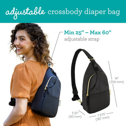 Diaper Bag Lightweight Crossbody, Black