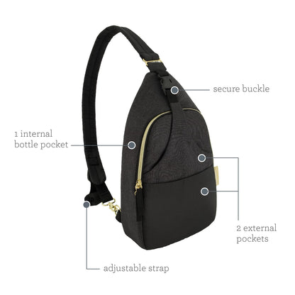 Diaper Bag Lightweight Crossbody, Black