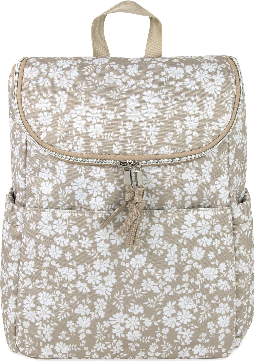 Multi-Function Floral Diaper Backpack and Travel Nappy Baby Bag with Changing Pad and Stroller Straps