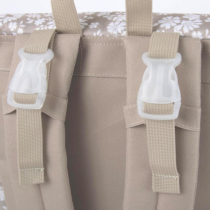 Multi-Function Floral Diaper Backpack and Travel Nappy Baby Bag with Changing Pad and Stroller Straps