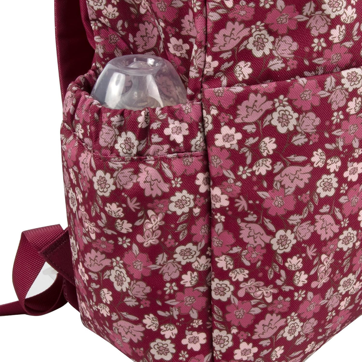 Multi-Function Floral Diaper Backpack and Travel Nappy Baby Bag with Changing Pad and Stroller Straps