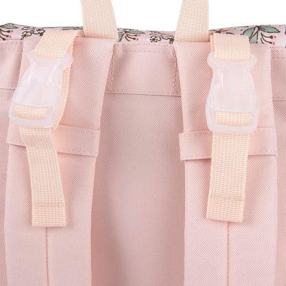 Multi-Function Floral Diaper Backpack and Travel Nappy Baby Bag with Changing Pad and Stroller Straps