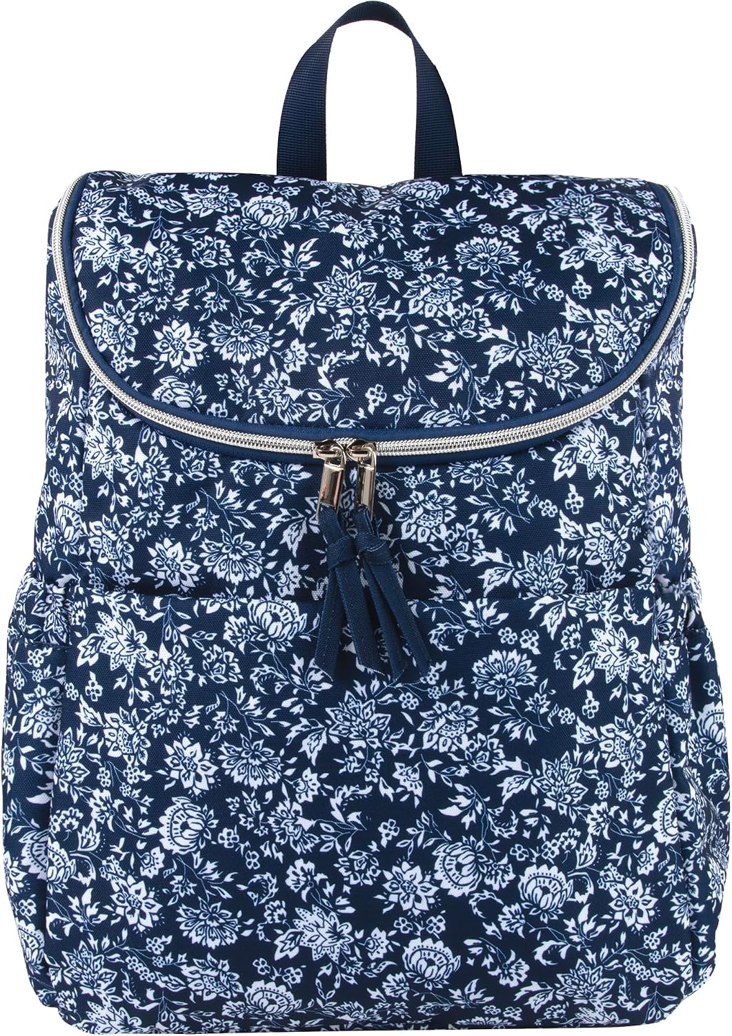 Multi-Function Floral Diaper Backpack and Travel Nappy Baby Bag with Changing Pad and Stroller Straps