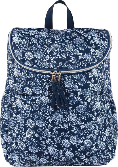 Multi-Function Floral Diaper Backpack and Travel Nappy Baby Bag with Changing Pad and Stroller Straps