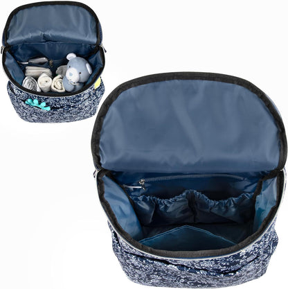 Multi-Function Floral Diaper Backpack and Travel Nappy Baby Bag with Changing Pad and Stroller Straps