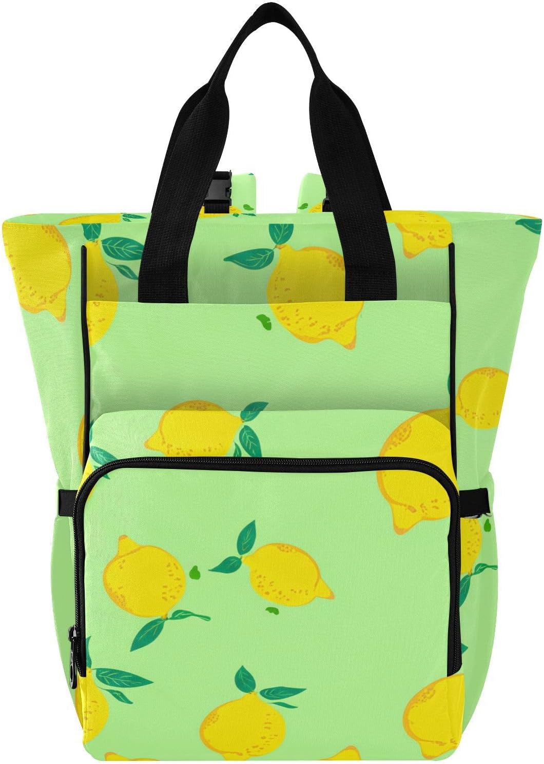 Diaper Bag Backpack, Multifunction Travel Bag for Moms Dads, Baby Changing Bag with Insulted Pockets, Stroller Straps and Side Bottle Pockets Sunny Citrus Pattern