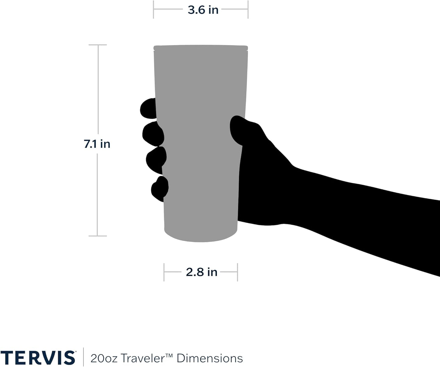 Tervis Traveler USA Pride Made in USA Double Walled Insulated Tumbler Travel Cup Keeps Drinks Cold & Hot, 20oz, Stainless Steel