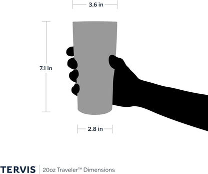 Tervis Traveler USA Pride Made in USA Double Walled Insulated Tumbler Travel Cup Keeps Drinks Cold & Hot, 20oz, Stainless Steel