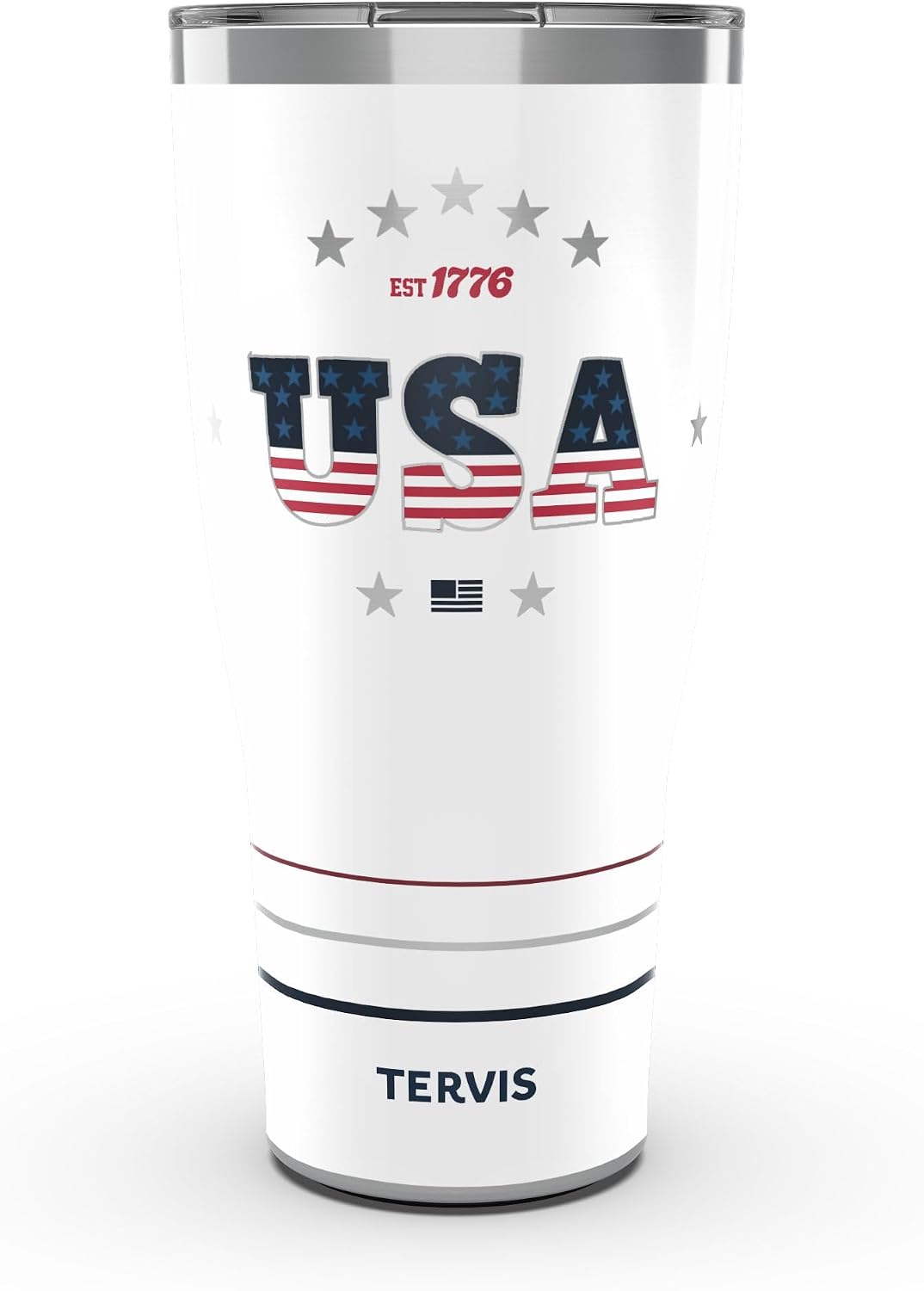 Tervis Traveler USA Pride Made in USA Double Walled Insulated Tumbler Travel Cup Keeps Drinks Cold & Hot, 20oz, Stainless Steel