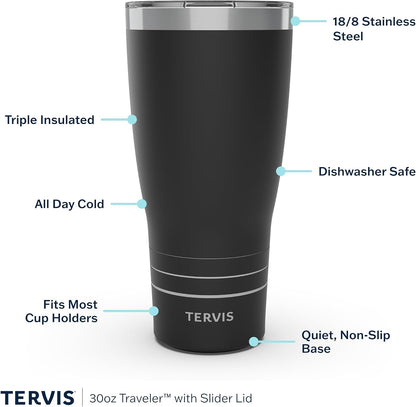 Tervis Traveler USA Pride Made in USA Double Walled Insulated Tumbler Travel Cup Keeps Drinks Cold & Hot, 20oz, Stainless Steel