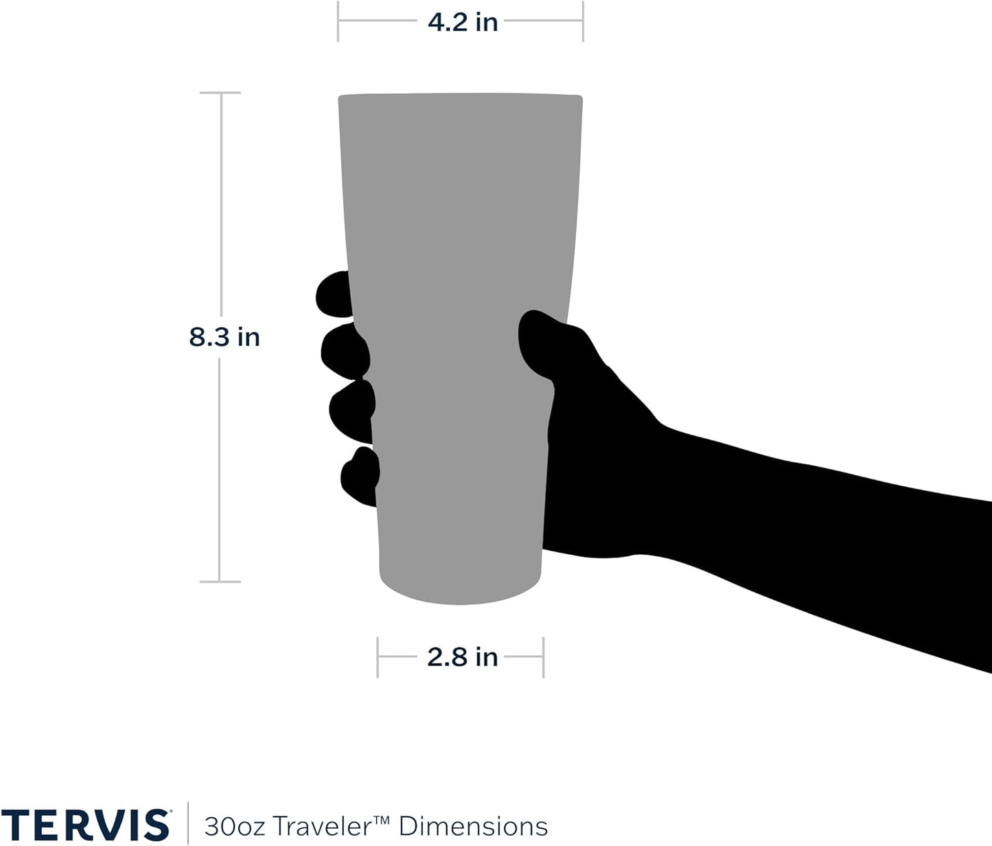 Tervis Traveler USA Pride Made in USA Double Walled Insulated Tumbler Travel Cup Keeps Drinks Cold & Hot, 20oz, Stainless Steel