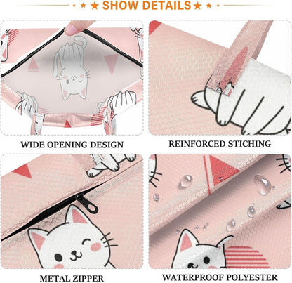 Cat Pink Waterproof Travel Laundry Bag Washable 2 Count