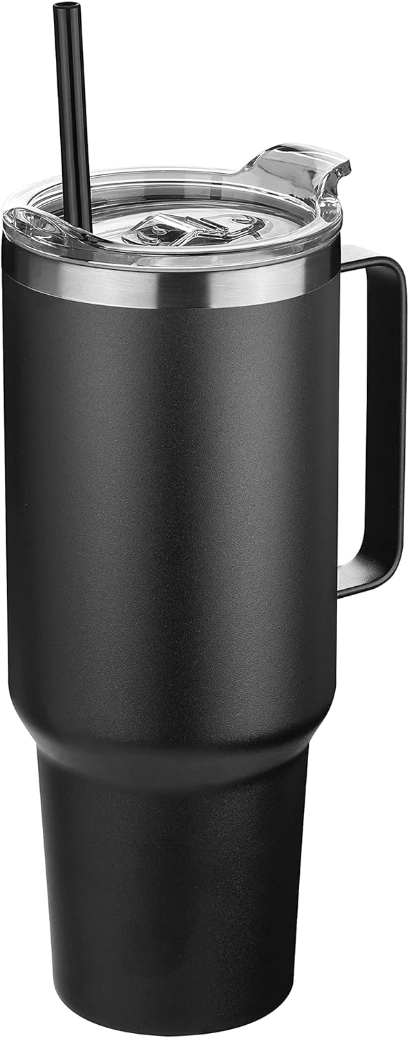40 oz Stainless Steel Tumbler with Handle, Vacuum Insulated Tumblers Bulk, Reusable Double Wall Travel Coffee Mug, Durable Powder Coated Water Bottles(Army Green, 4)