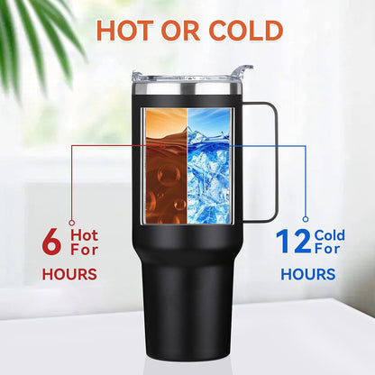 40 oz Stainless Steel Tumbler with Handle, Vacuum Insulated Tumblers Bulk, Reusable Double Wall Travel Coffee Mug, Durable Powder Coated Water Bottles(Army Green, 4)