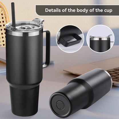40 oz Stainless Steel Tumbler with Handle, Vacuum Insulated Tumblers Bulk, Reusable Double Wall Travel Coffee Mug, Durable Powder Coated Water Bottles(Army Green, 4)